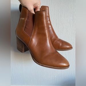 Madewell The Regan Boots Ankle Boots brown leather Block Heels